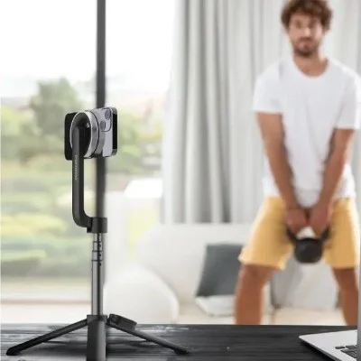 Porodo Magnetic Selfie Stick 64.5Cm Extendable With 3 Leg Tripod And Remote Control - Black